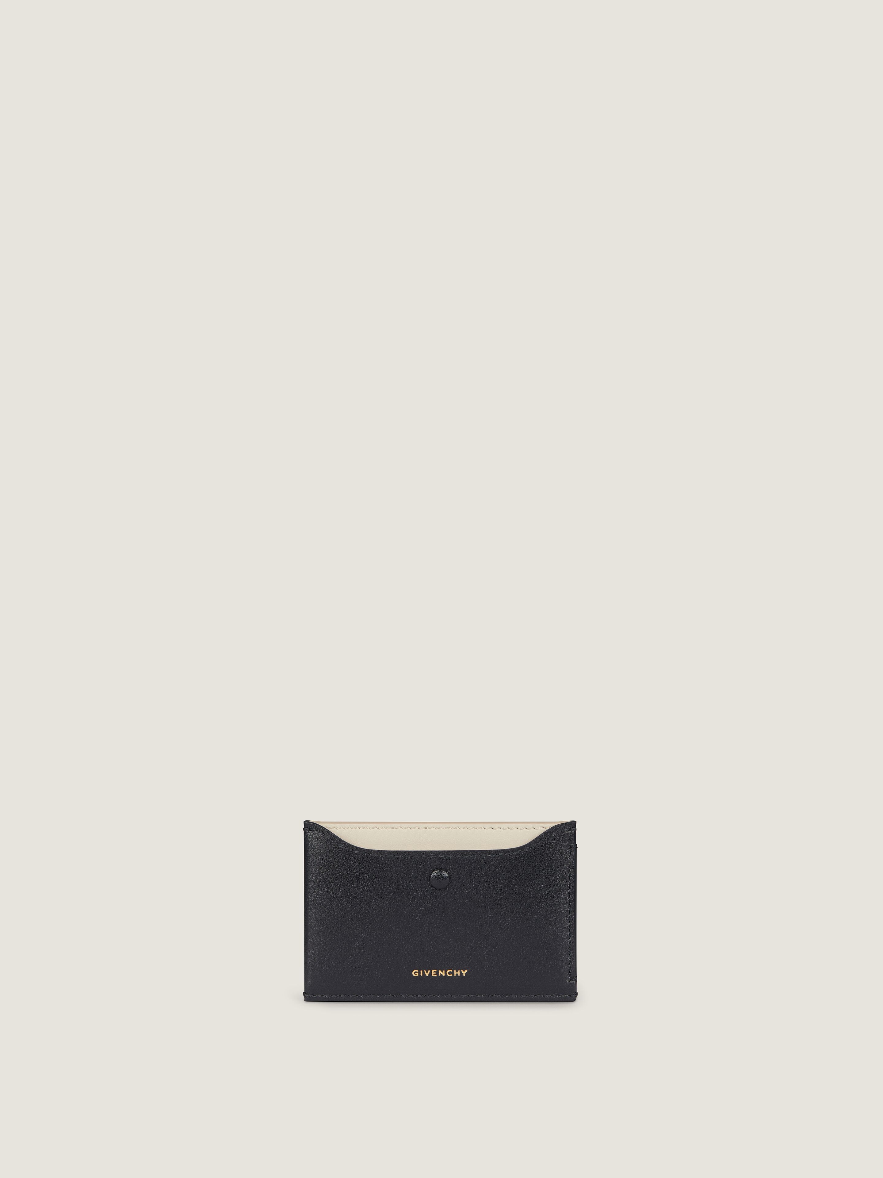 Day card holder in shiny leather